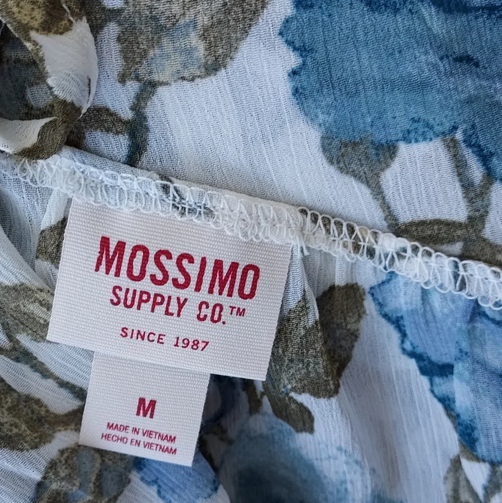 Mossimo Supply Co. Target Blue Floral Boho Blouse Size Medium NEW NWT - Picture 9 of 11